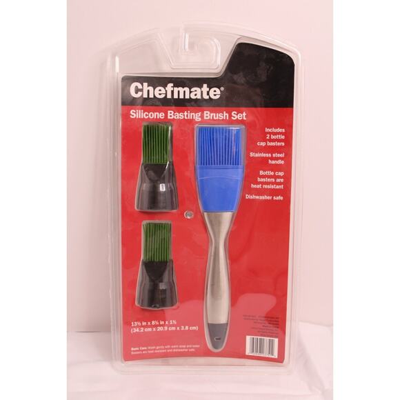 Silicone Basting Brush 3 Piece Brush Set Chefmate NIP! - Picture 2 of 2